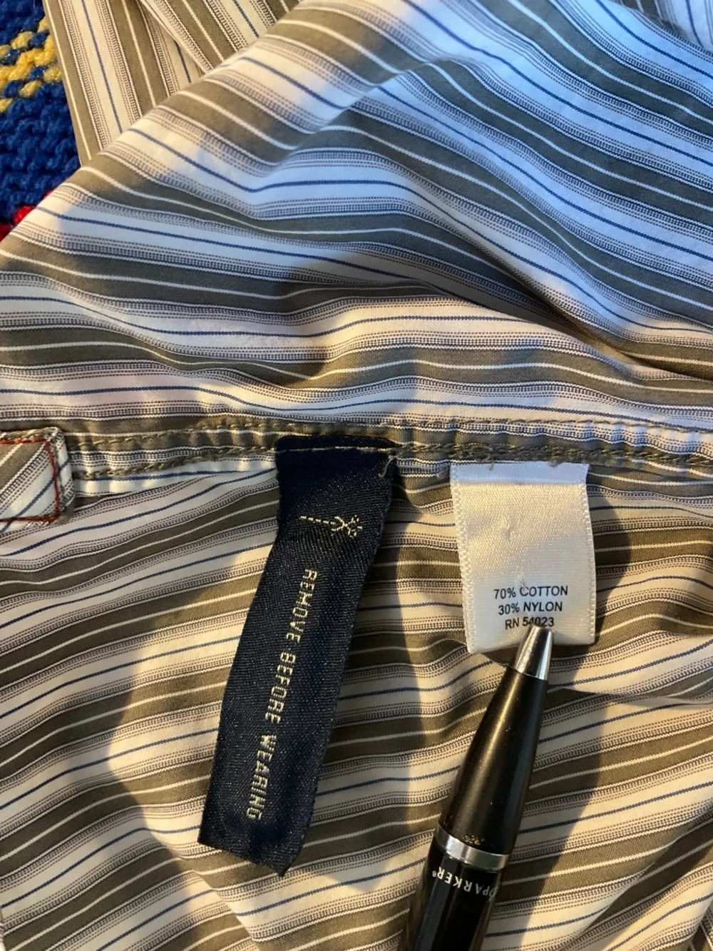 Banana republic Pearl snap western shirt men’s large, brown, striped long sleeve